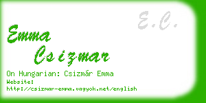 emma csizmar business card